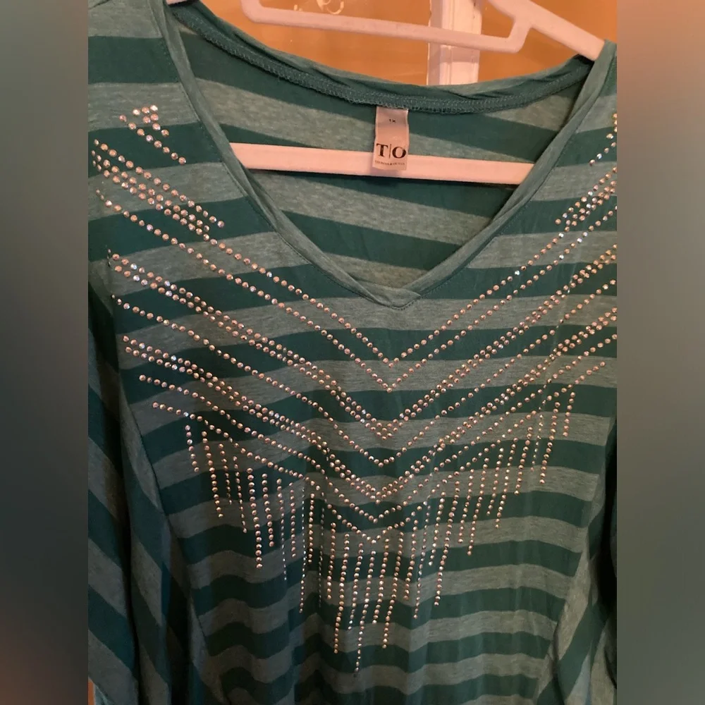 Striped Rhinestone Top - Picture 3 of 5